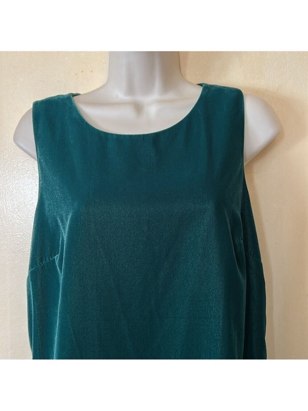 J Crew emerald green velvet shift dress with ruffle size 6 - Picture 3 of 12